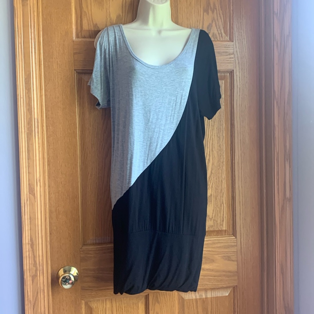 Women’s black and grey dress, size M.